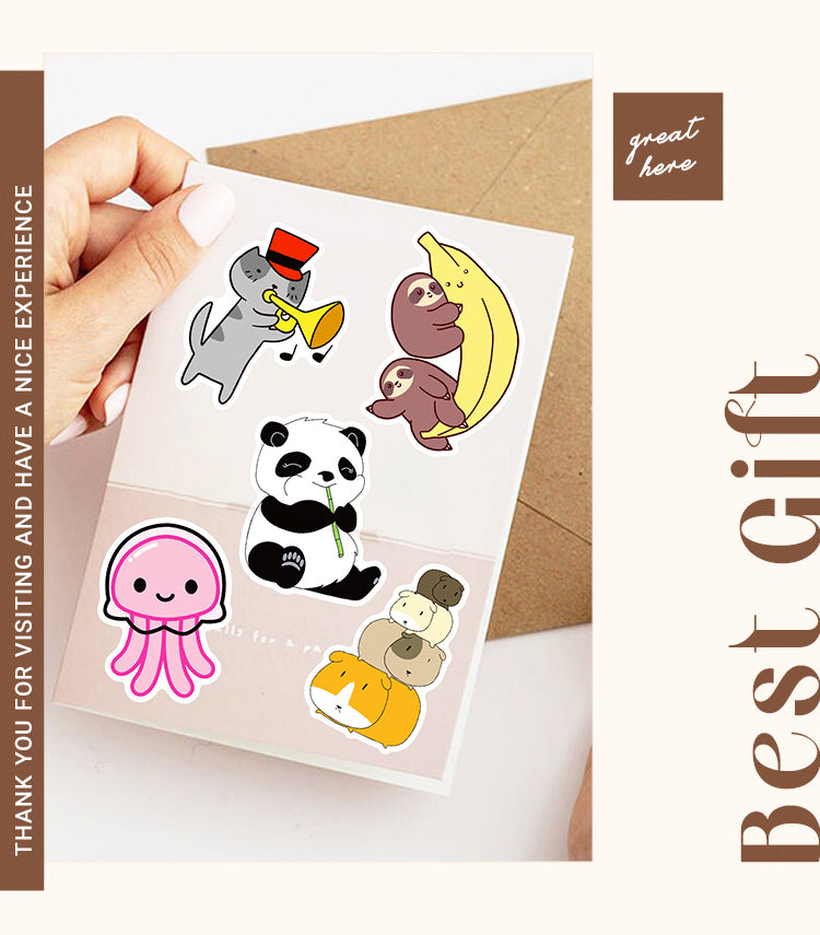6Product Size Cute Cartoon Animal Kid Journal Sticker1