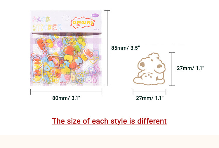 6Product Size Cute Simple Line Crayon Clear PET Sticker Pack2