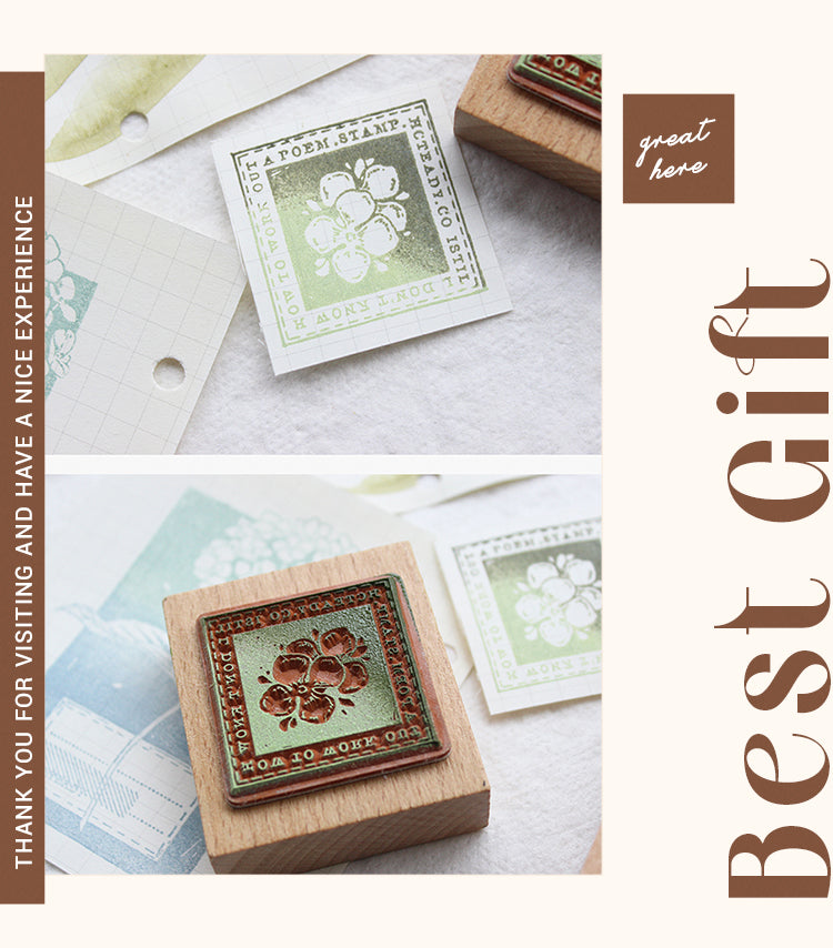 6Product Size Romantic Hydrangea Plant Wooden Rubber Stamp