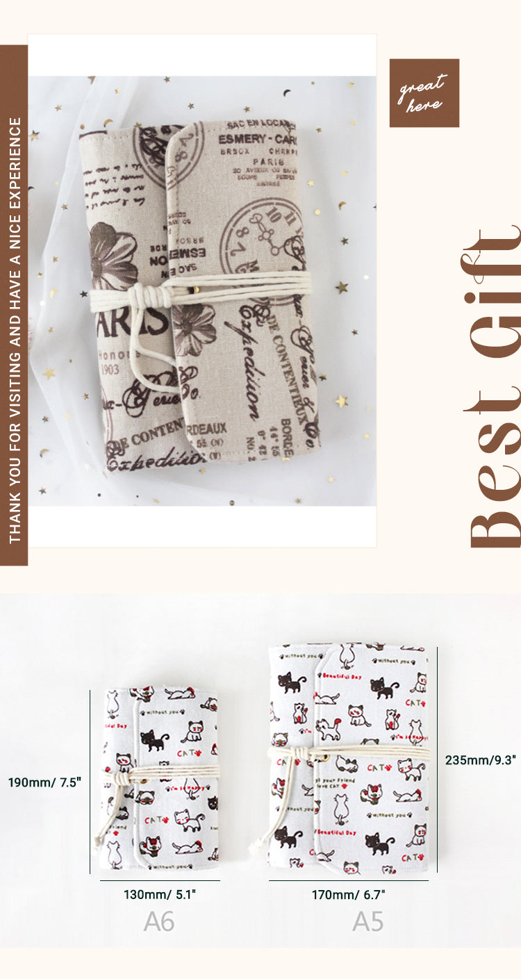6Product Size Vintage Linen Cloth Loose-Leaf Journal Notebook