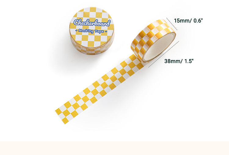 6Refreshing Checkerboard Grid Pattern Washi Tape2