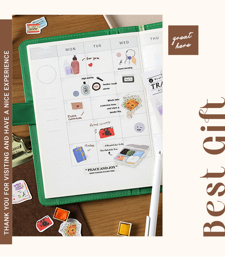 6Travel Diary Luggage Food Washi Stickers1