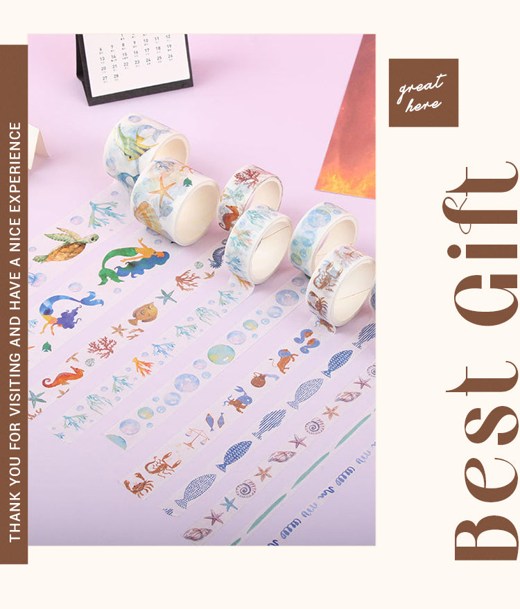 Cute Cartoon Mermaid & Zodiac Washi Tape Set