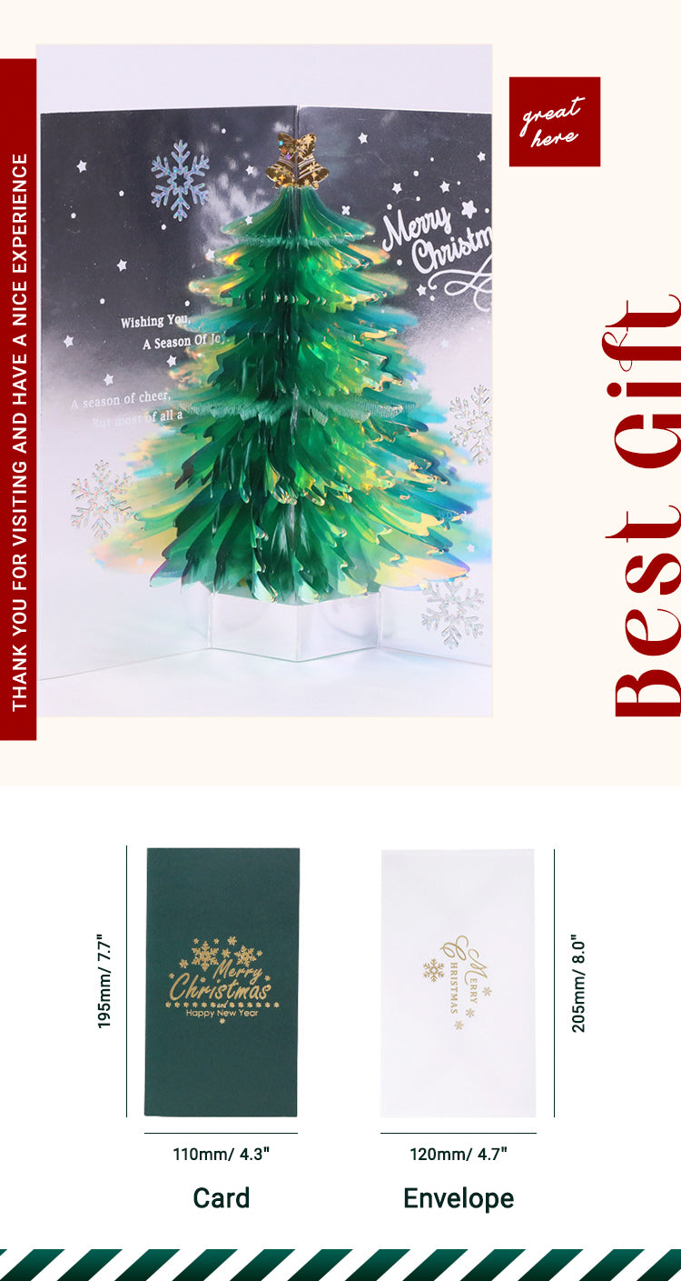 3D Sparkling Christmas Tree Greeting Card