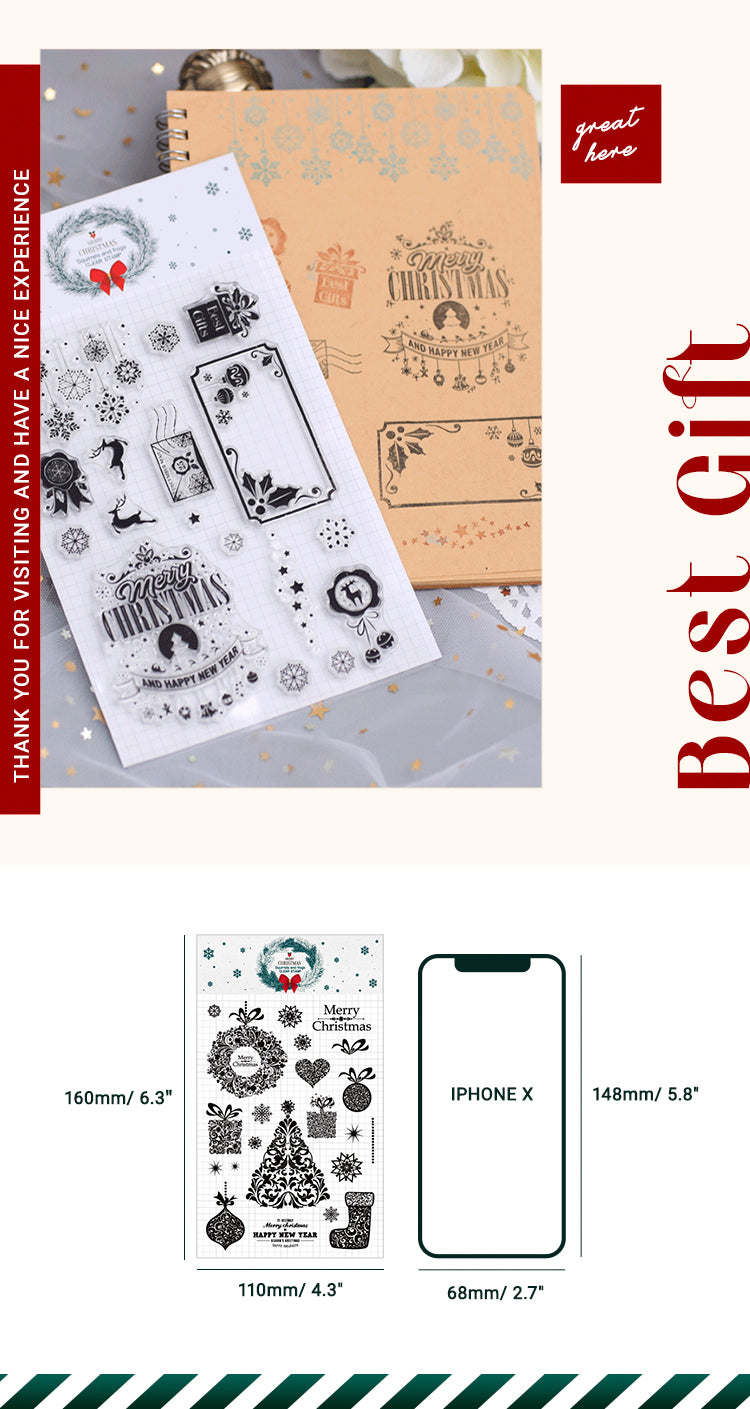 Transparent Christmas Silicone Rubber Stamp