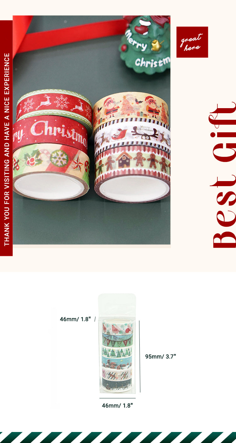 Vintage Cartoon Christmas Washi Tape Set