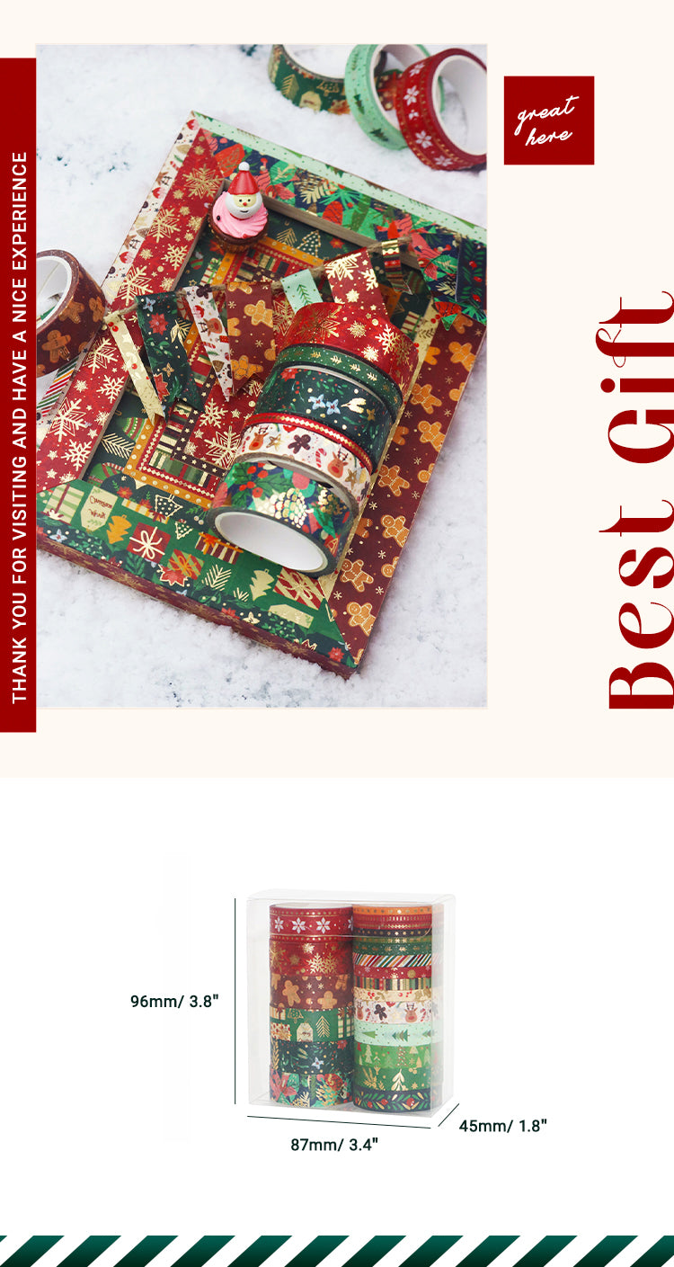 Vintage Christmas Gold Foil Washi Tape Set