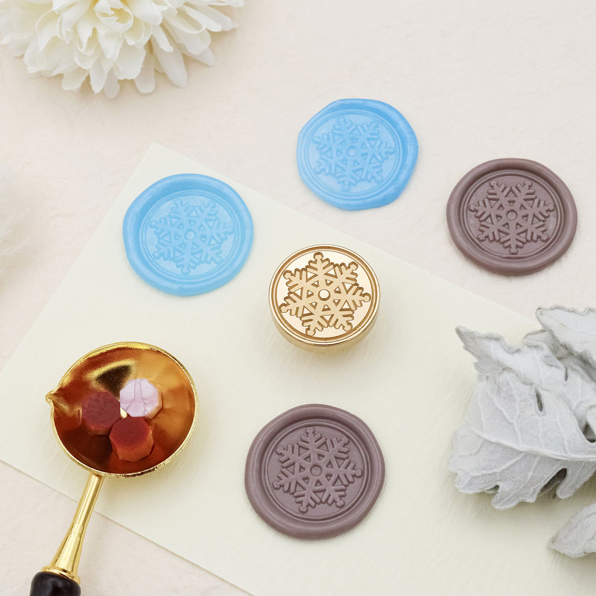 Merry Christmas Snowflake Wax Seal Stamp – sealingwaxstamp