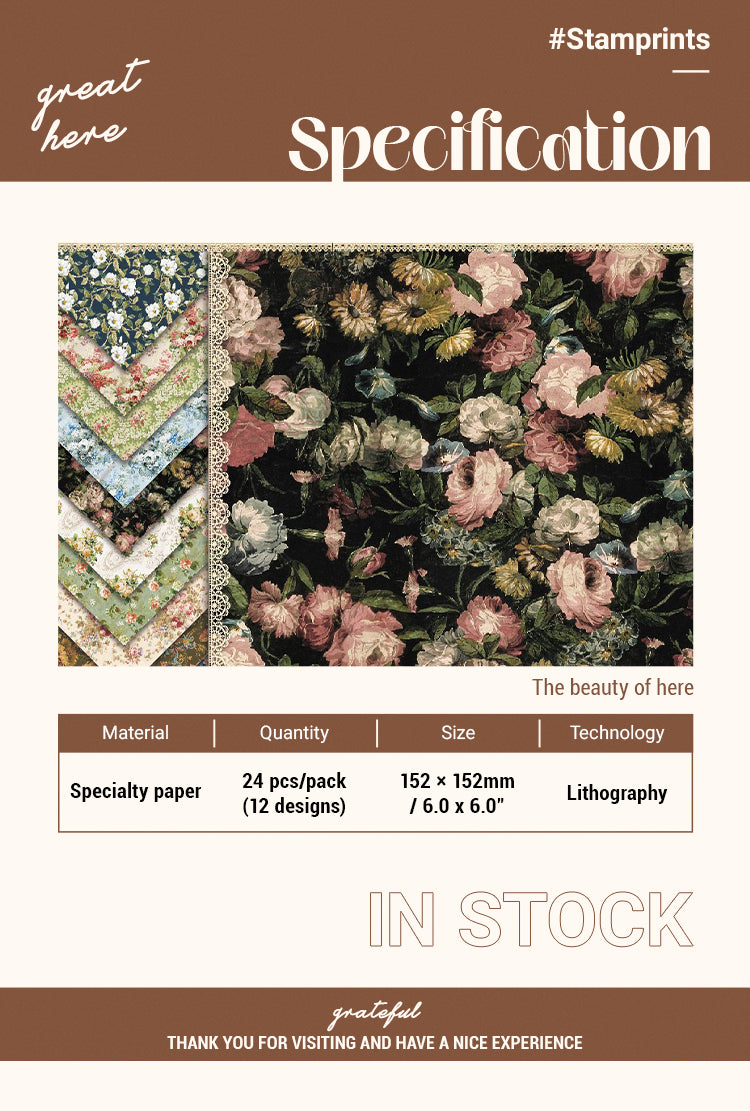 Vintage Floral Junk Journal Background Paper