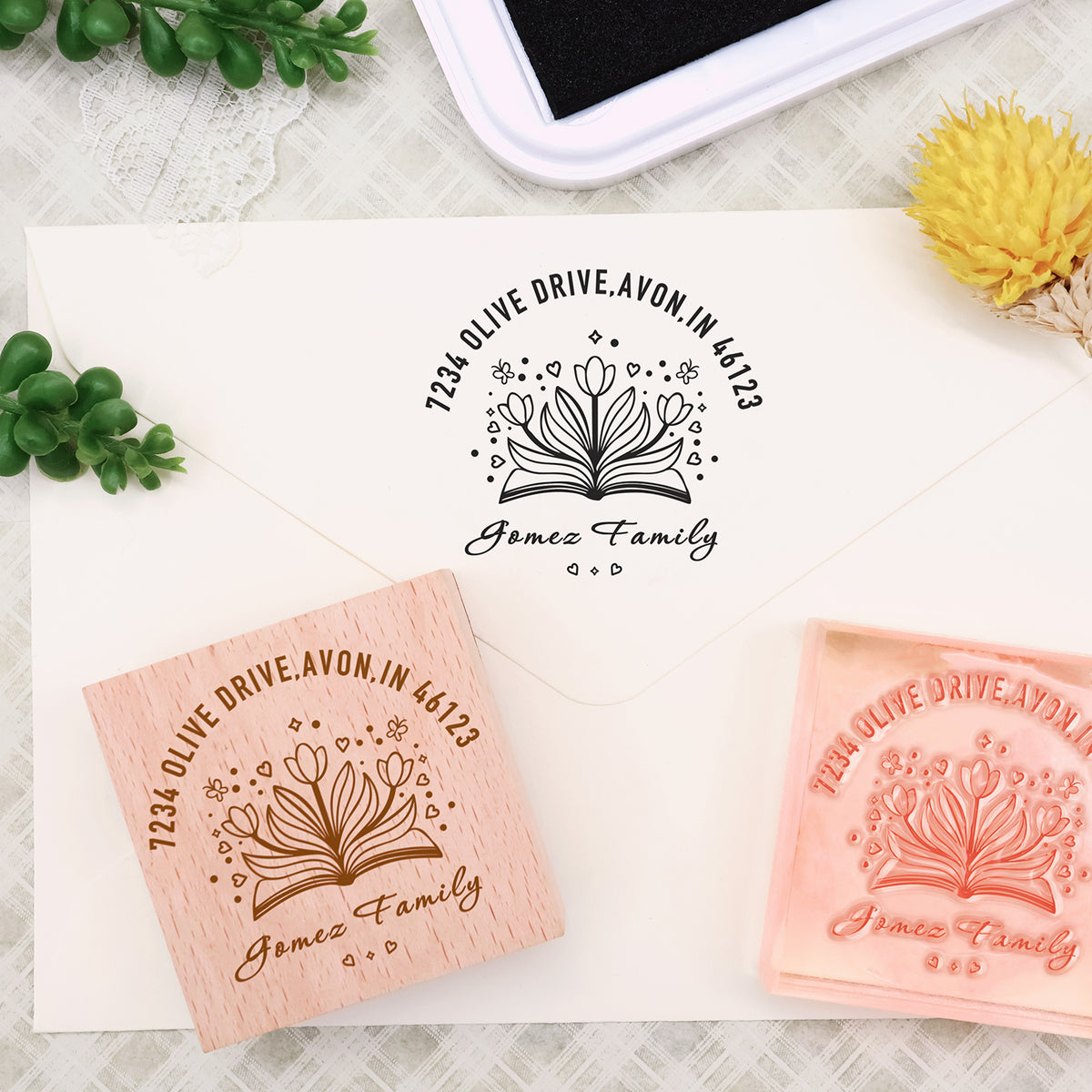 Custom Library Rubber Stamp (18 Designs) - Book Stamps