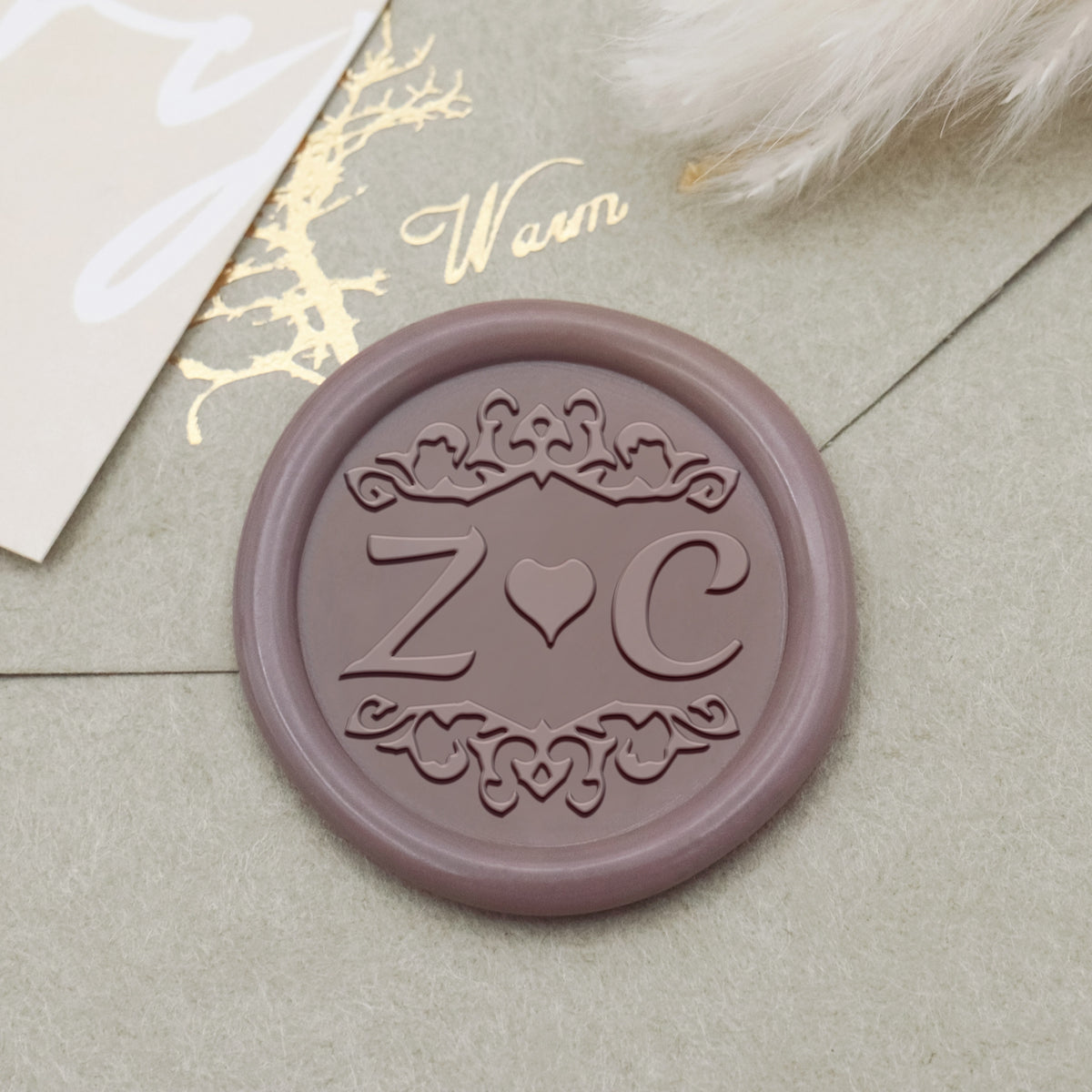 Personalized Wedding Heart Arrow Initials Wax Seal Stamp