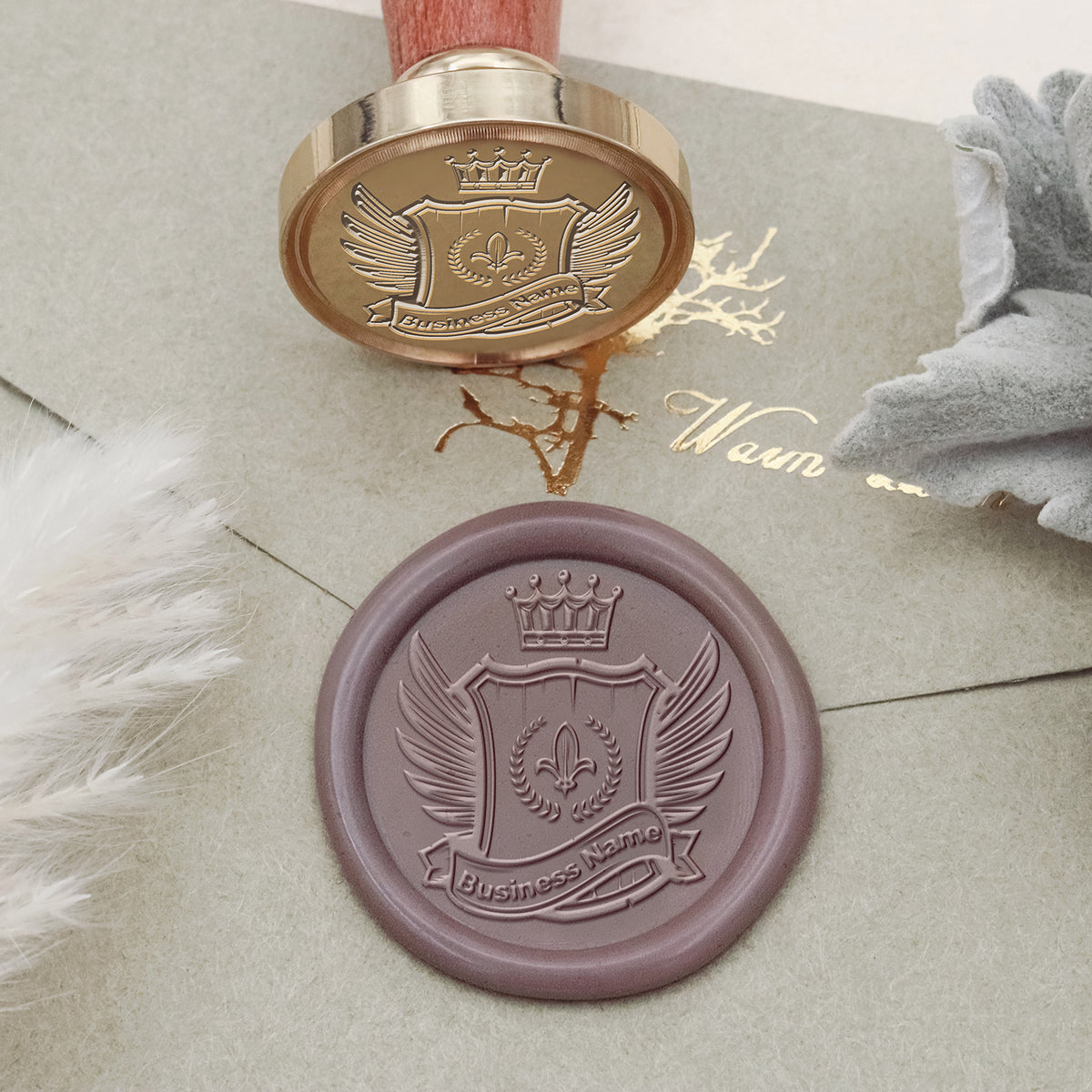 Custom wax seals stamps, initials wax seal, logo wax seal stamps, sealing  wax sticks by Paperie in 2023