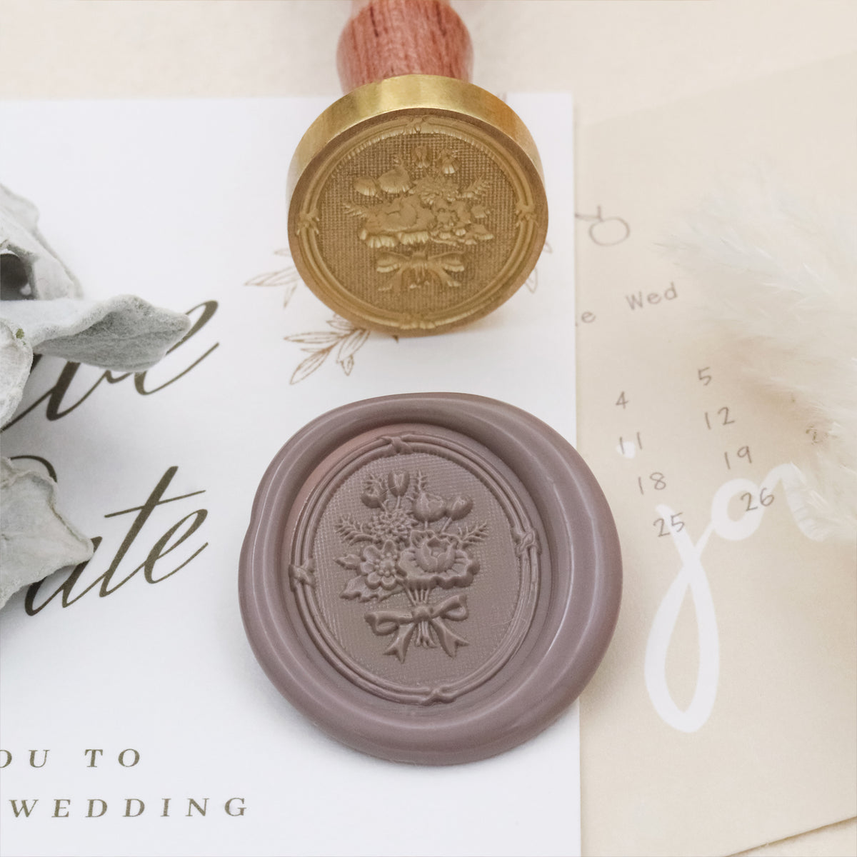 Wax Seal Stamp - 15mm 3D Heart Wax Seal Stamp / Wedding Wax Seal Stamp (MIN)