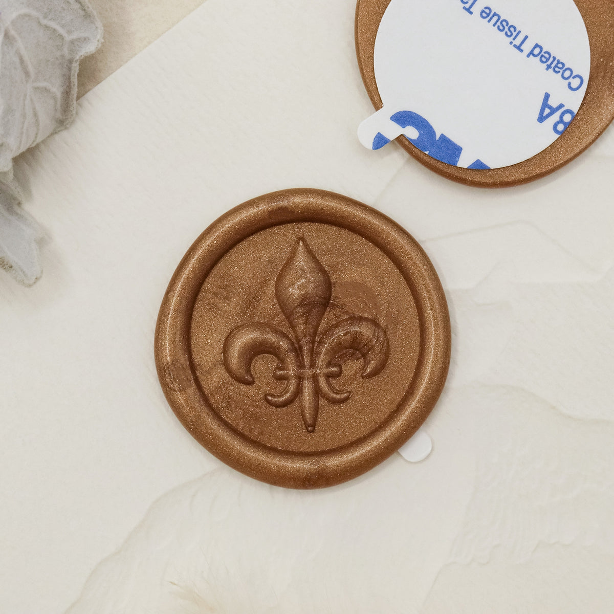 teugels Gunst Slepen 3D Relief Fleur de Lis Self-adhesive Wax Seal Stickers