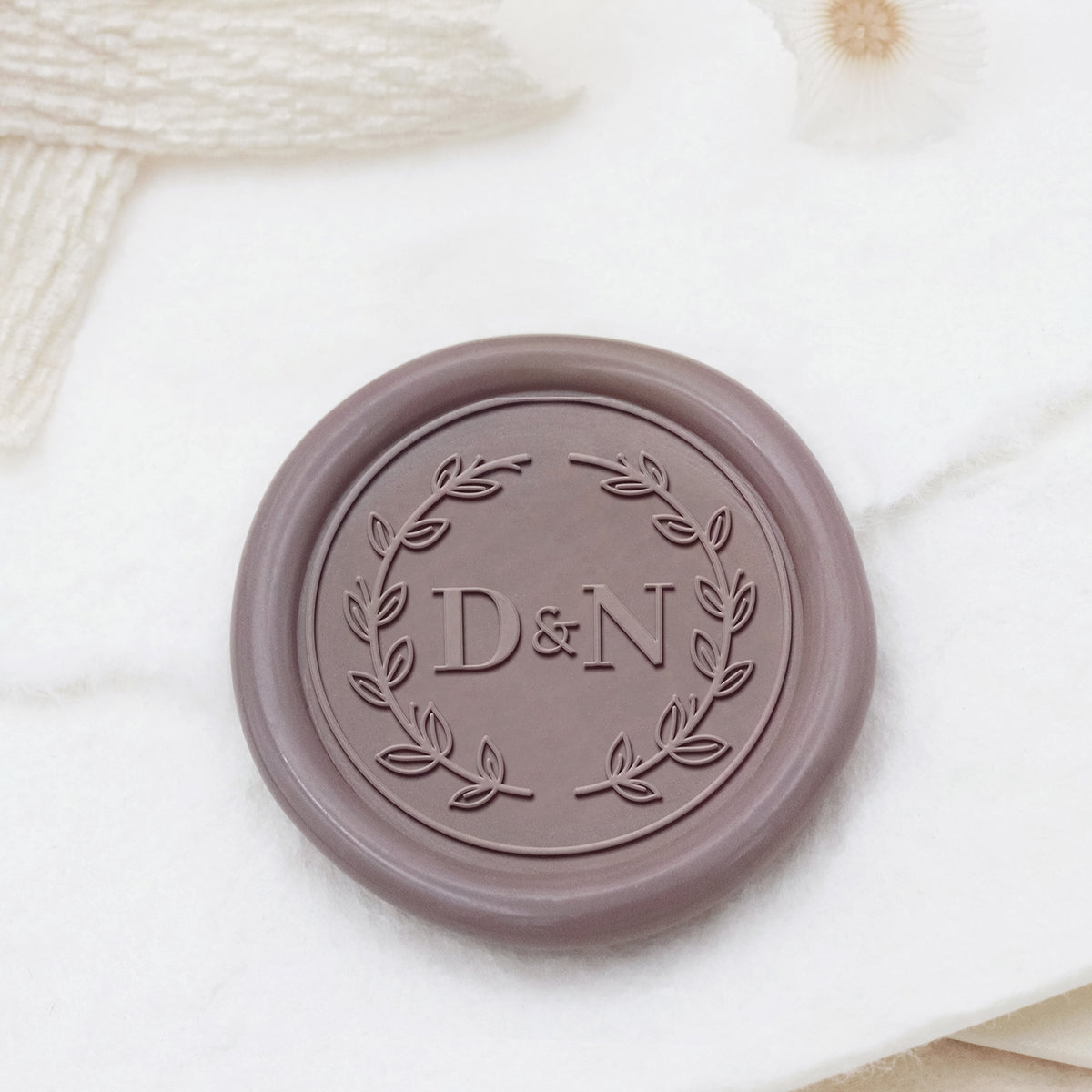 26 Letter Custom Floral Name Wax Seal Stamp - V: Botanical Wax Seal Stamp  with Full Name & Initial Name