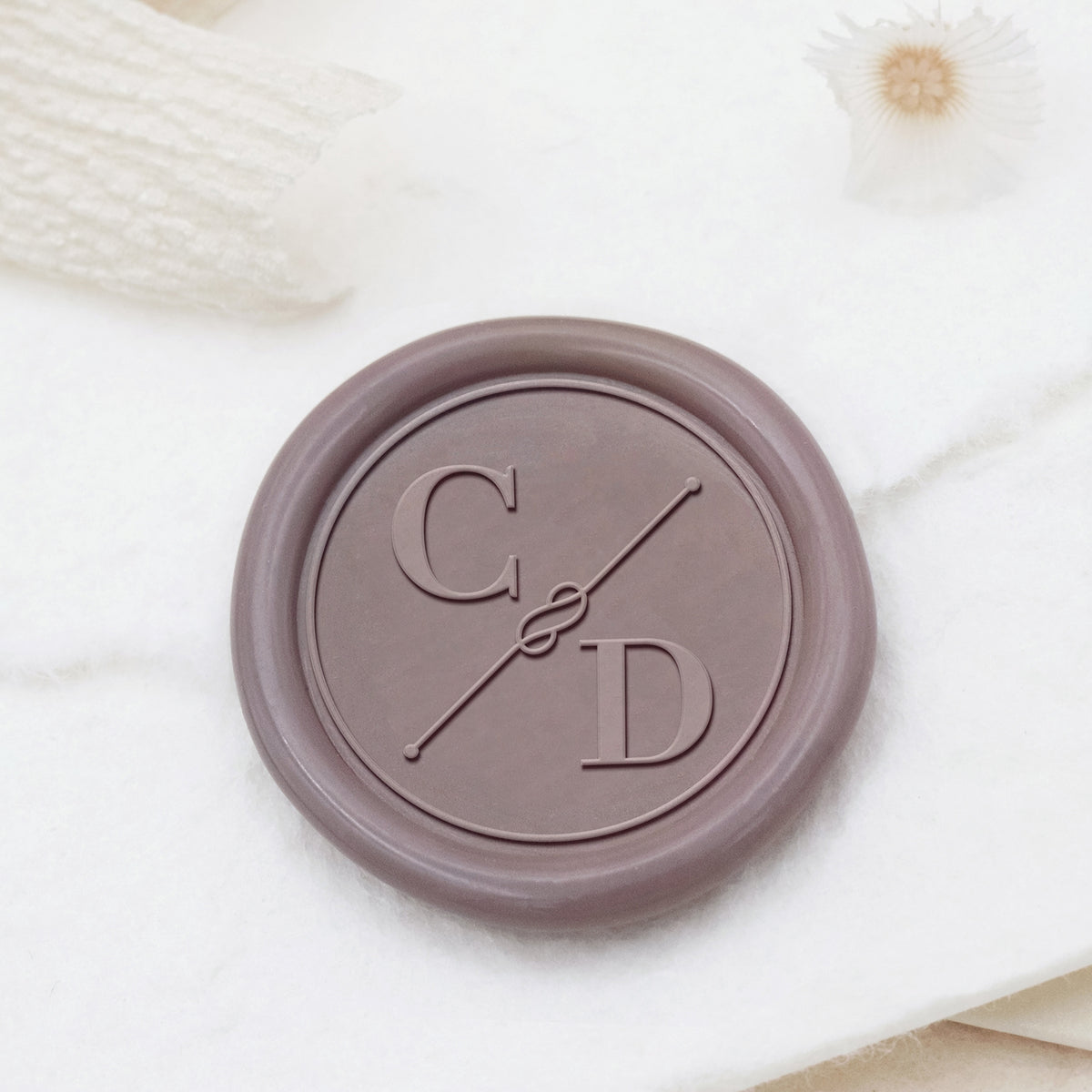 Custom Wax Seal Stamp - Custom Leafy Vine Border Single Initial Wax Seal Stamp