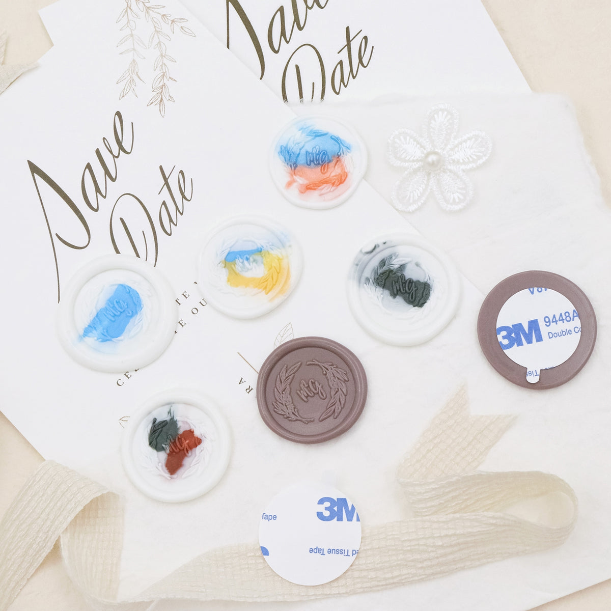 Custom Wedding Wax Seal Stickers - Custom Wax Seal