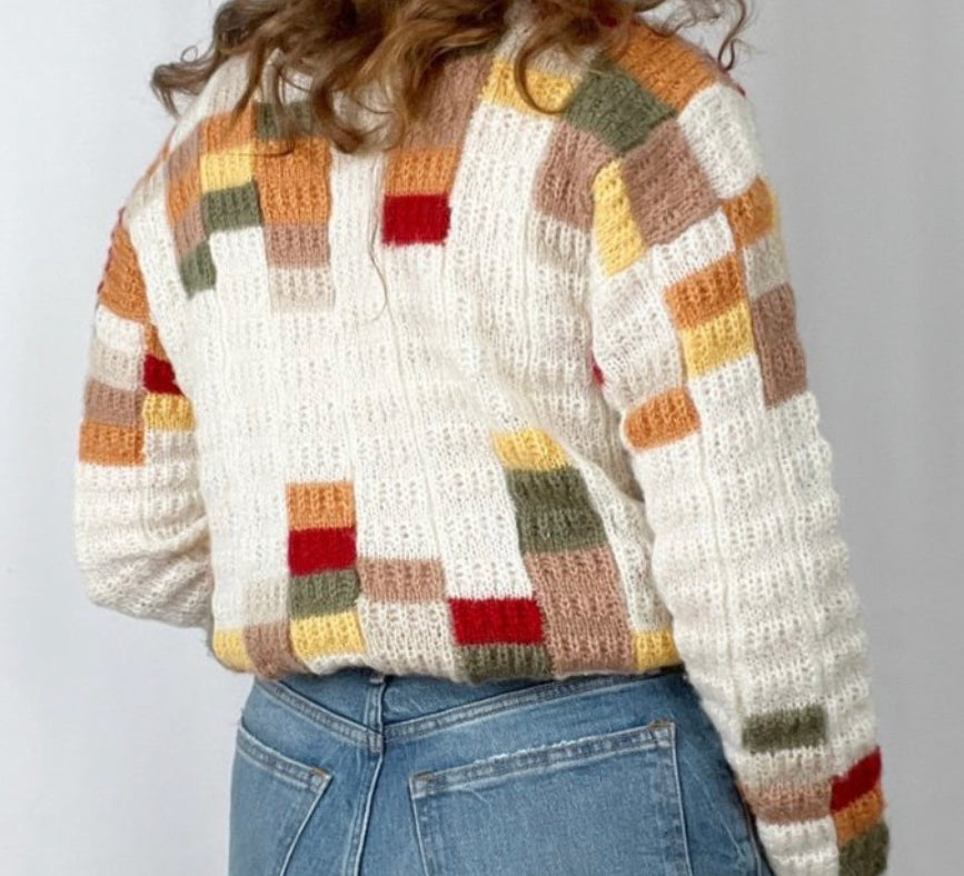 Vintage Handmade Patchwork Quilted Knit Sweater *25% OFF* – Good