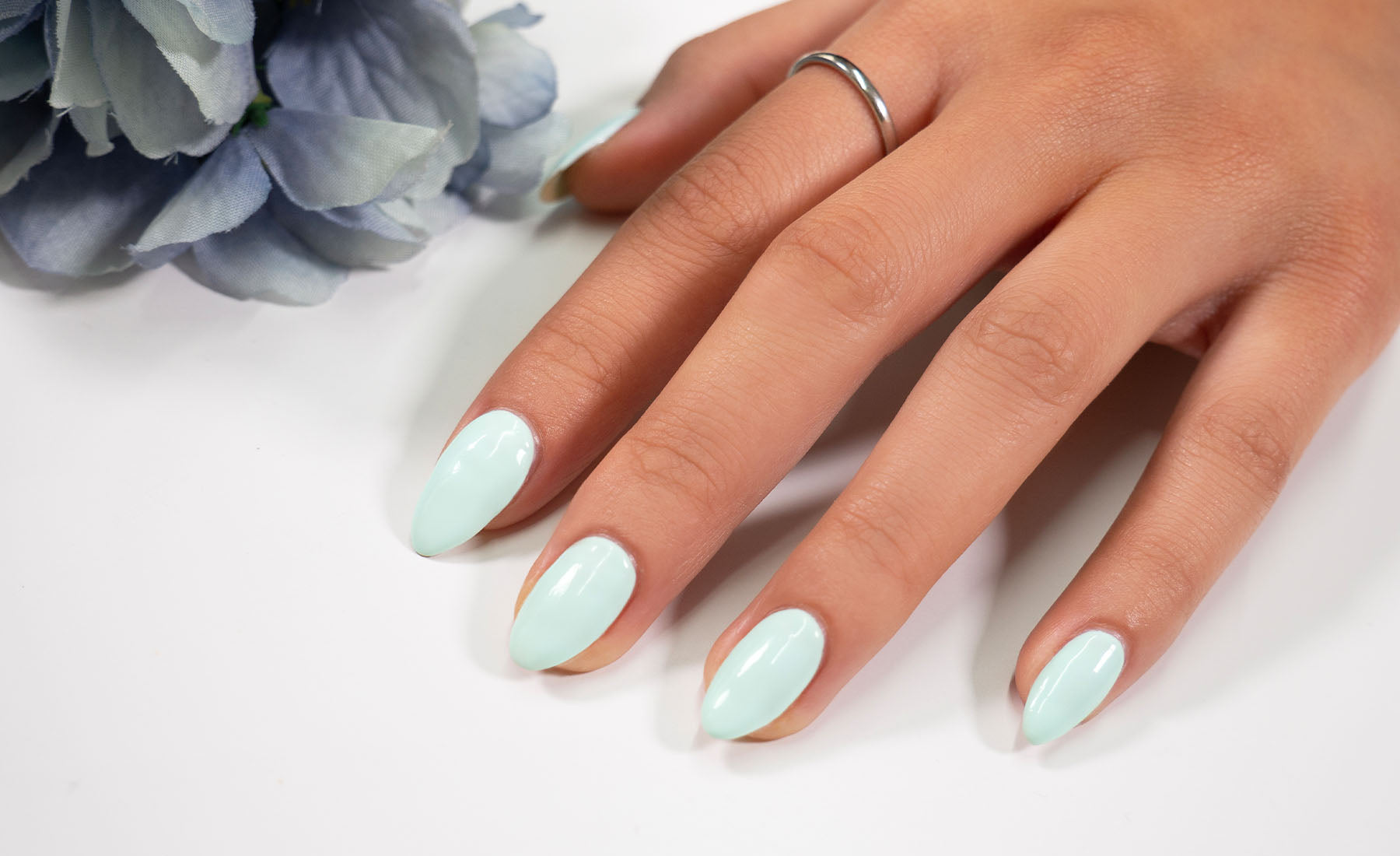 Gelous That's Mint gel nail polish - photographed in Australia on model