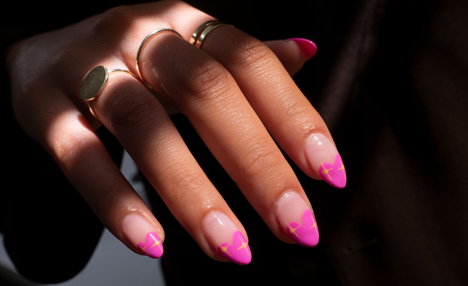 Gelous Pink Heart Emoji gel nail art - photographed in Australia on model