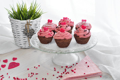 Valentine's day cocoa-almond muffin