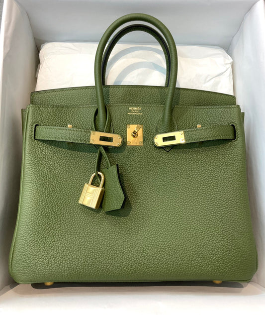 Birkin 25 Veau Togo C6 Vert de Gris – n