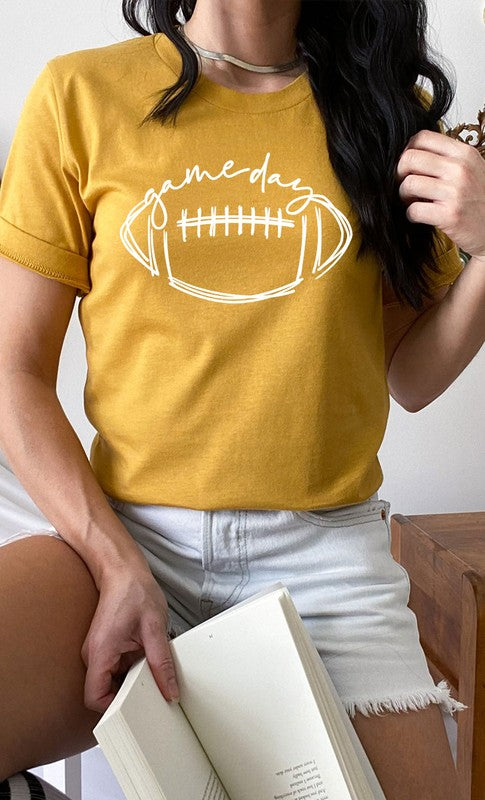 Cursive Football Game Day Graphic Tee