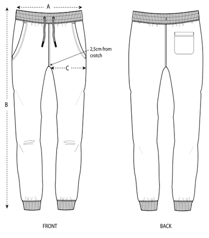 Pitod's Joggers Size Chart