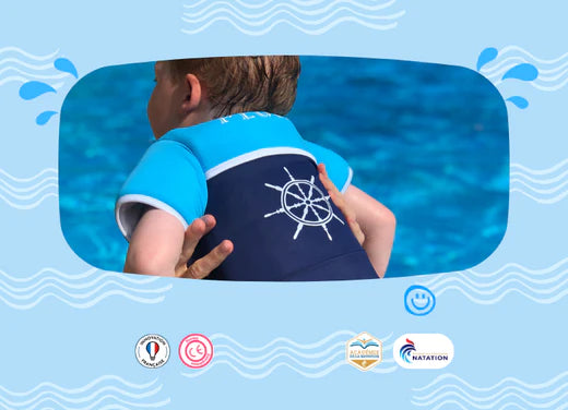 Ma première baignade avec mon gilet de natation flottant – Plouf!