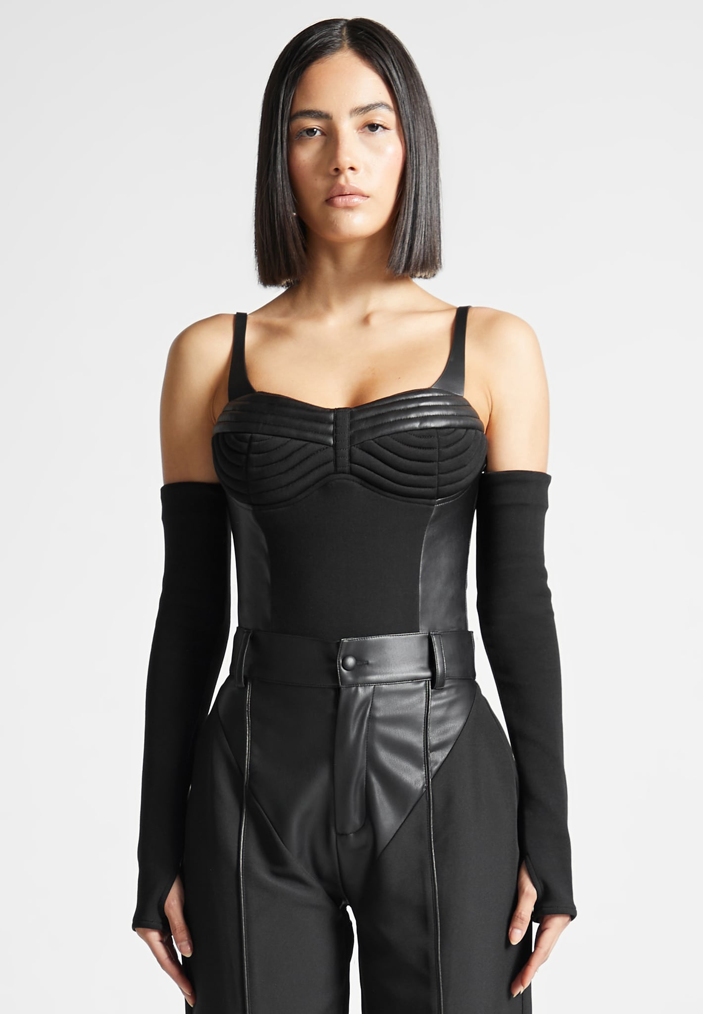 Blazer with Mesh Corset - Black