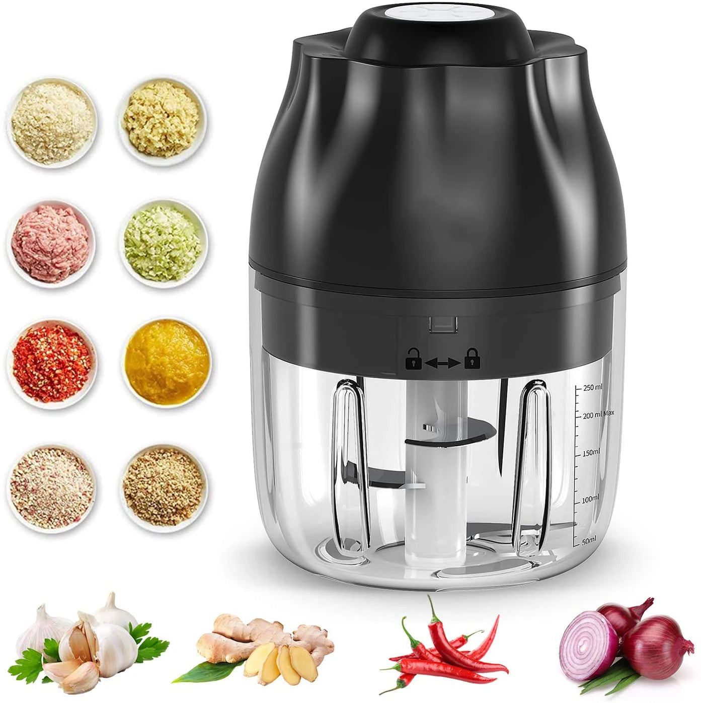 Buy Wholesale China Mini Garlic Grinder Onion Chopper Manual Food Processor  Speed Vegetable Cutter & Mini Garlic Grinder Onion Chopper at USD 1.1