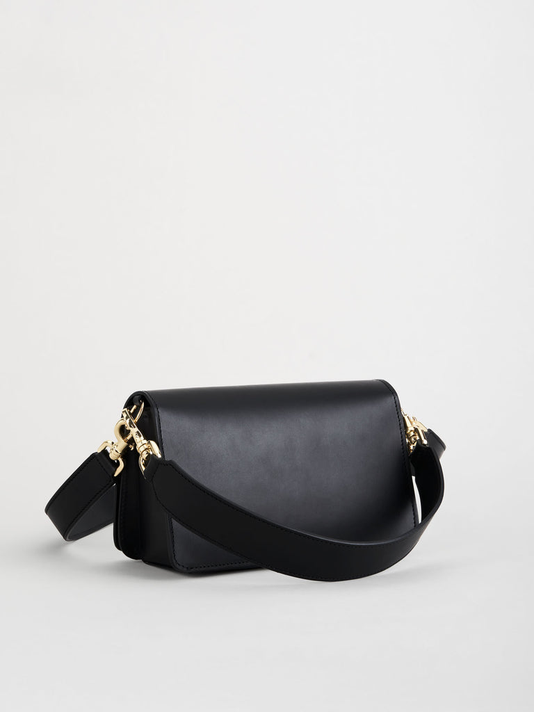Assisi Black Leather Shoulder Bag | ATP Atelier | Official Site