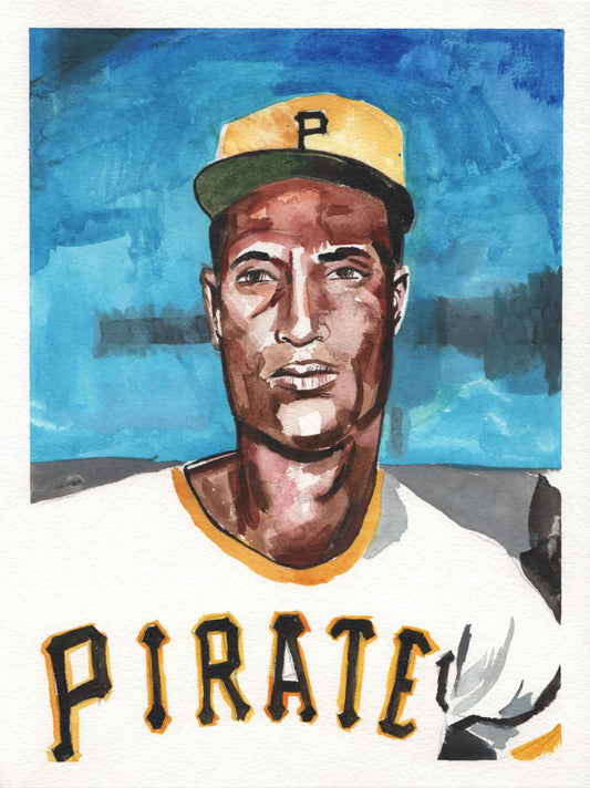 Hank Aaron. Milwaukee Braves. Watercolor and Gouache on Paper. 9 x 12 –  John Kline Artwork