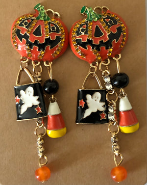 Halloween Pumpkin Spooky Earrings - Yesi & Juli’s Tiendita