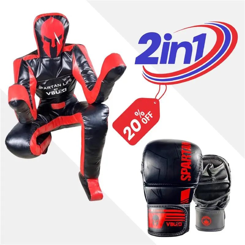 MMA Training Bundle (2-in-1 Kit) Grappling Dummy 180CM & MMA Gloves