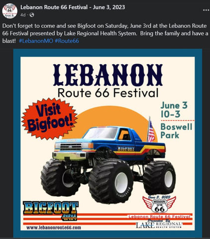 Big Foot Monster Truck at the Lebanon Rte 66 Festival