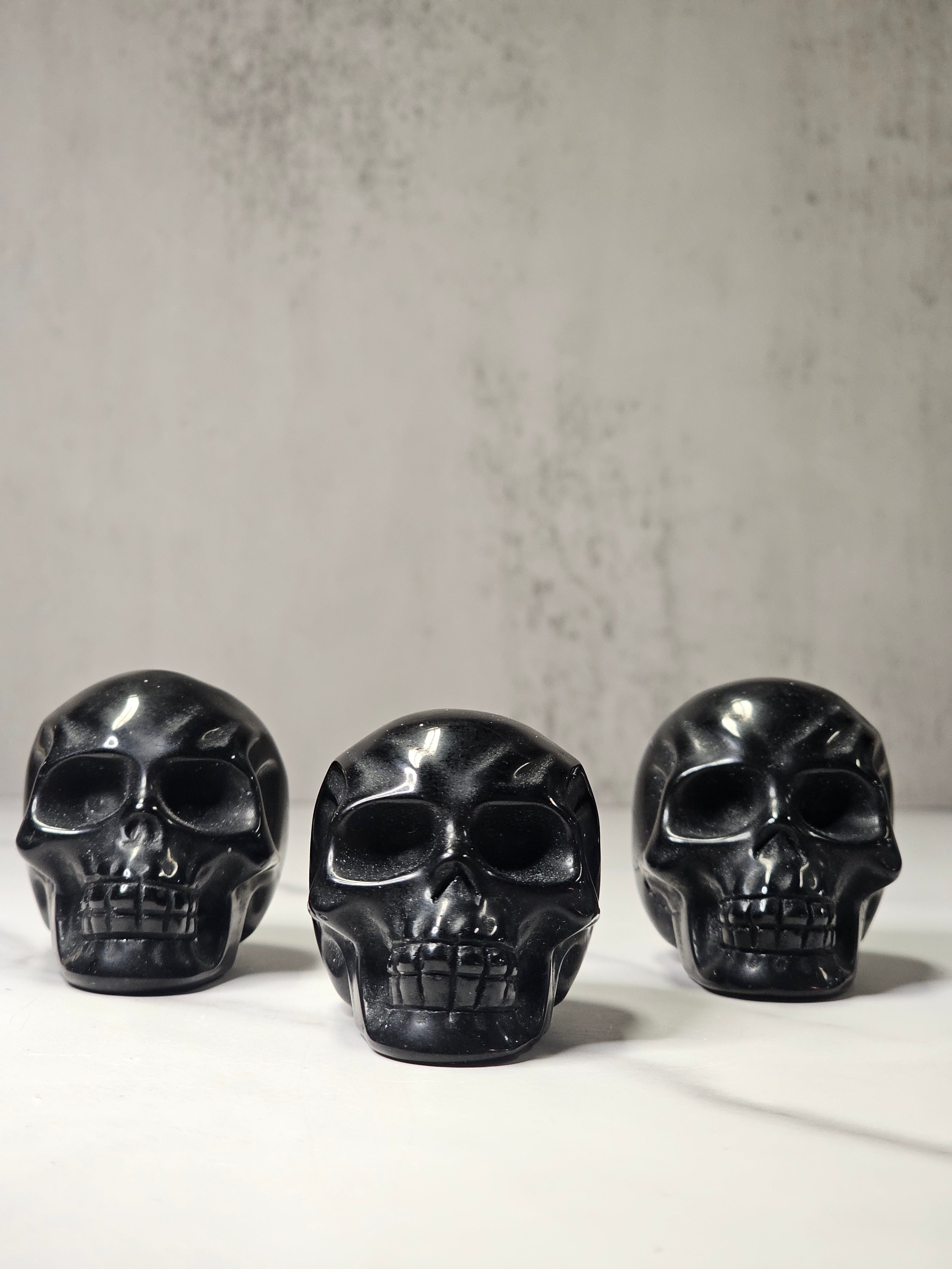 Obsidian Skull Carving