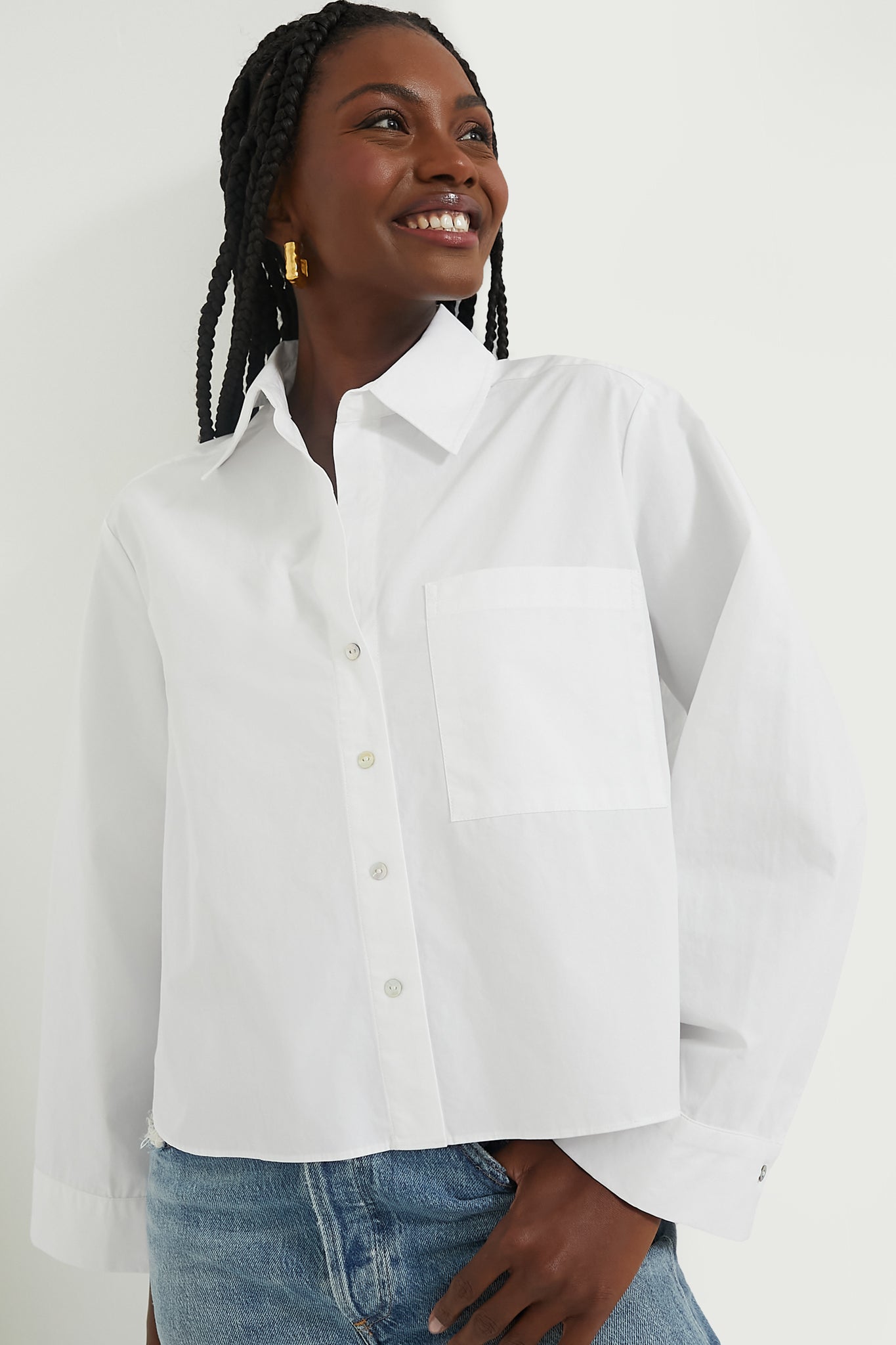 White Mara Cropped Button Down | Tuckernuck