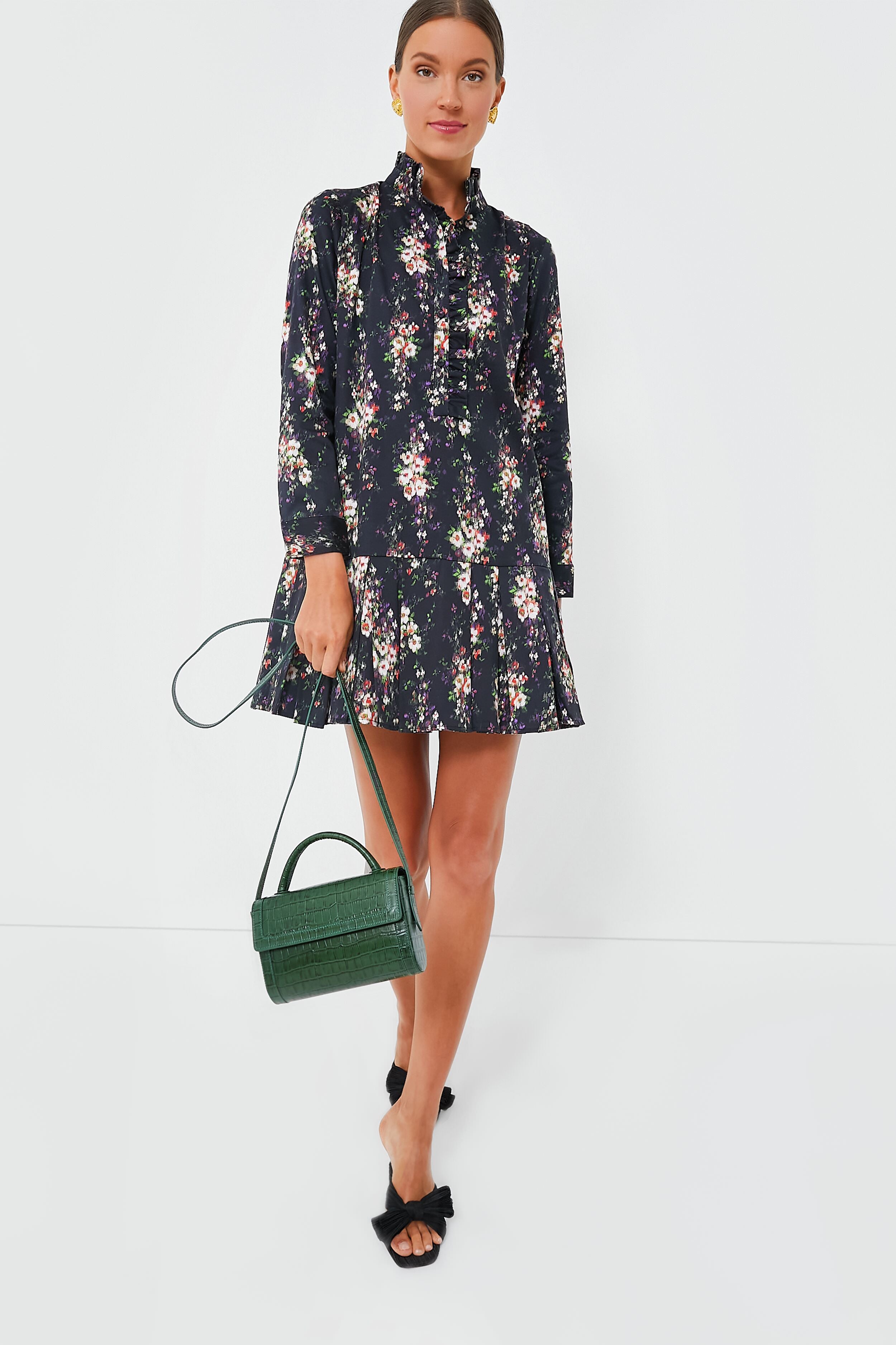 Onyx Falling Flowers Bouquet Tate Dress | Tuckernuck