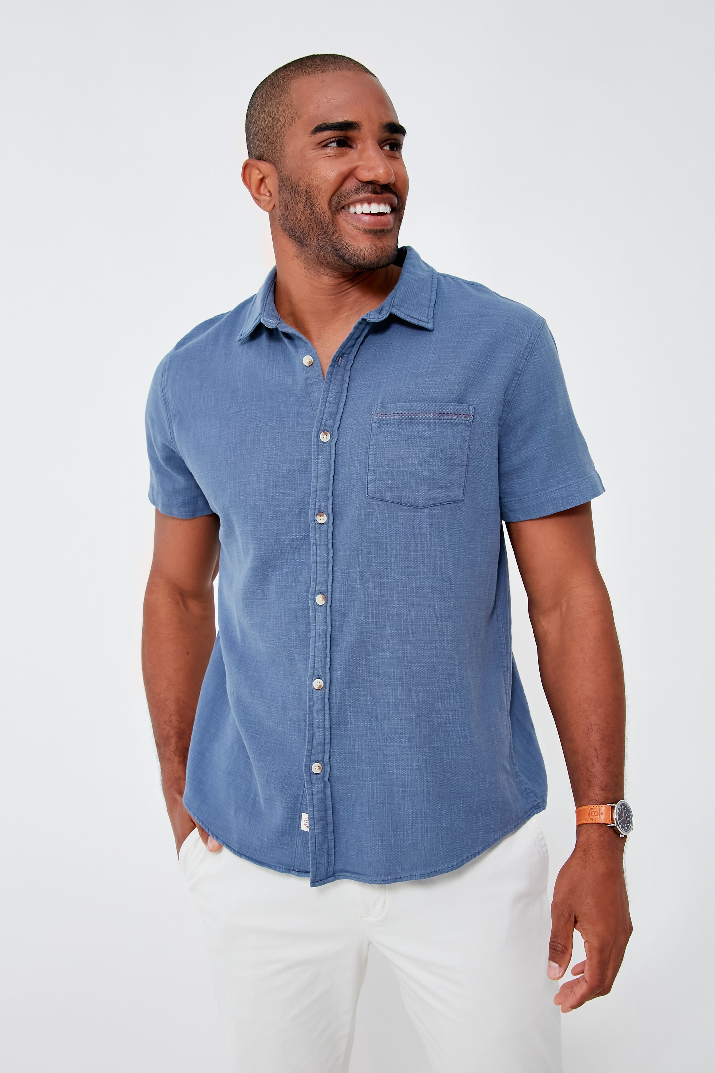 Vintage Indigo Short Sleeve Stretch Selvage Shirt | Marine Layer