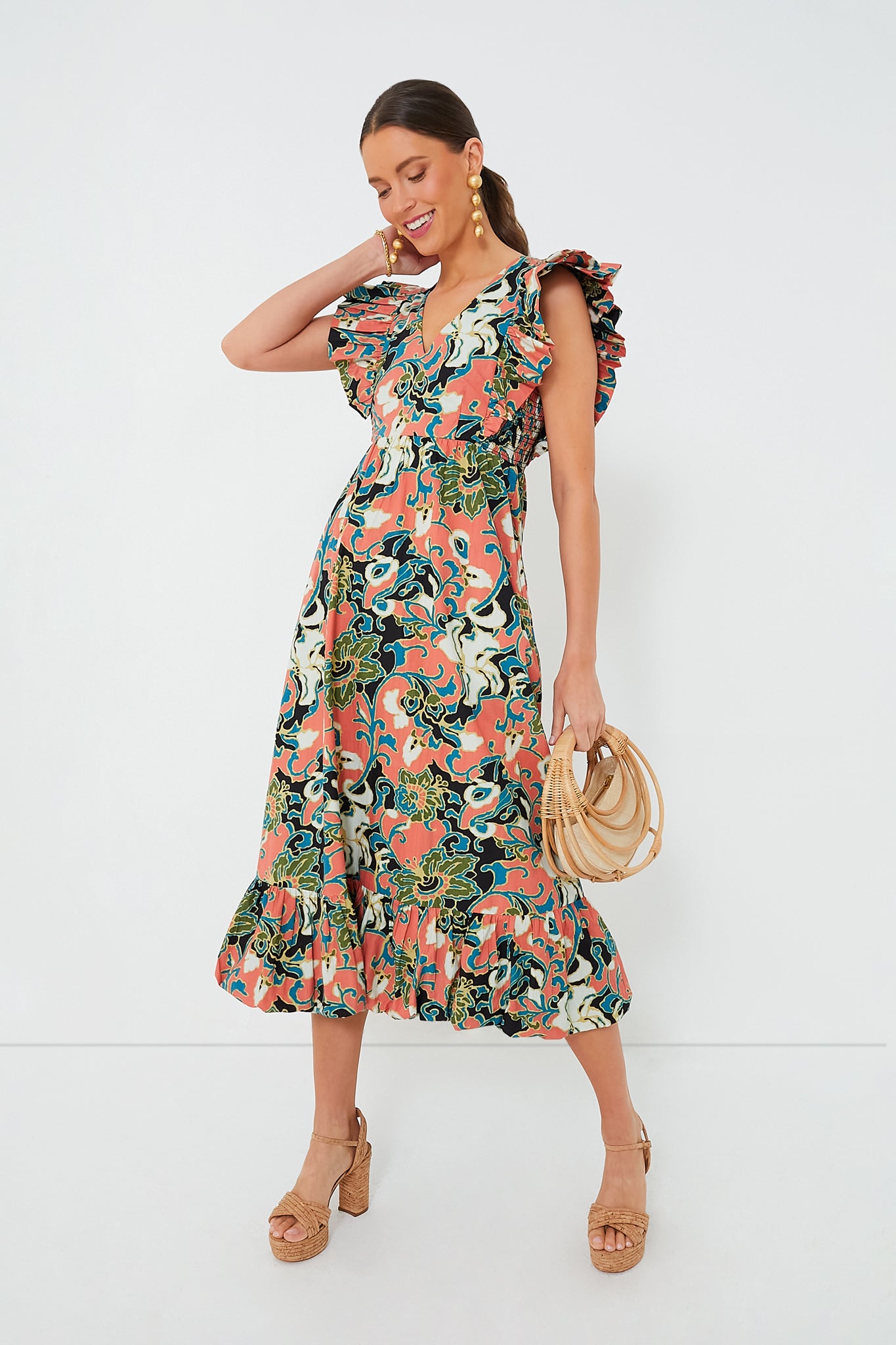 Gypsy Bloom Barbara Printed Midi Dress | Cleobella