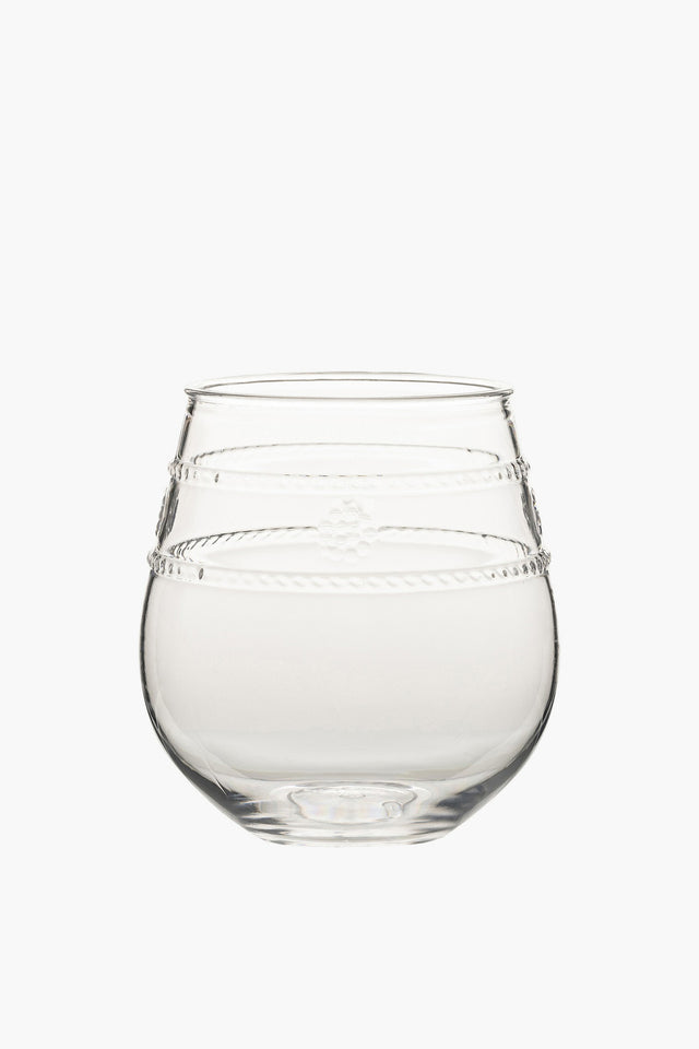 Clear Blue Colette Stemless Wine Glass Set