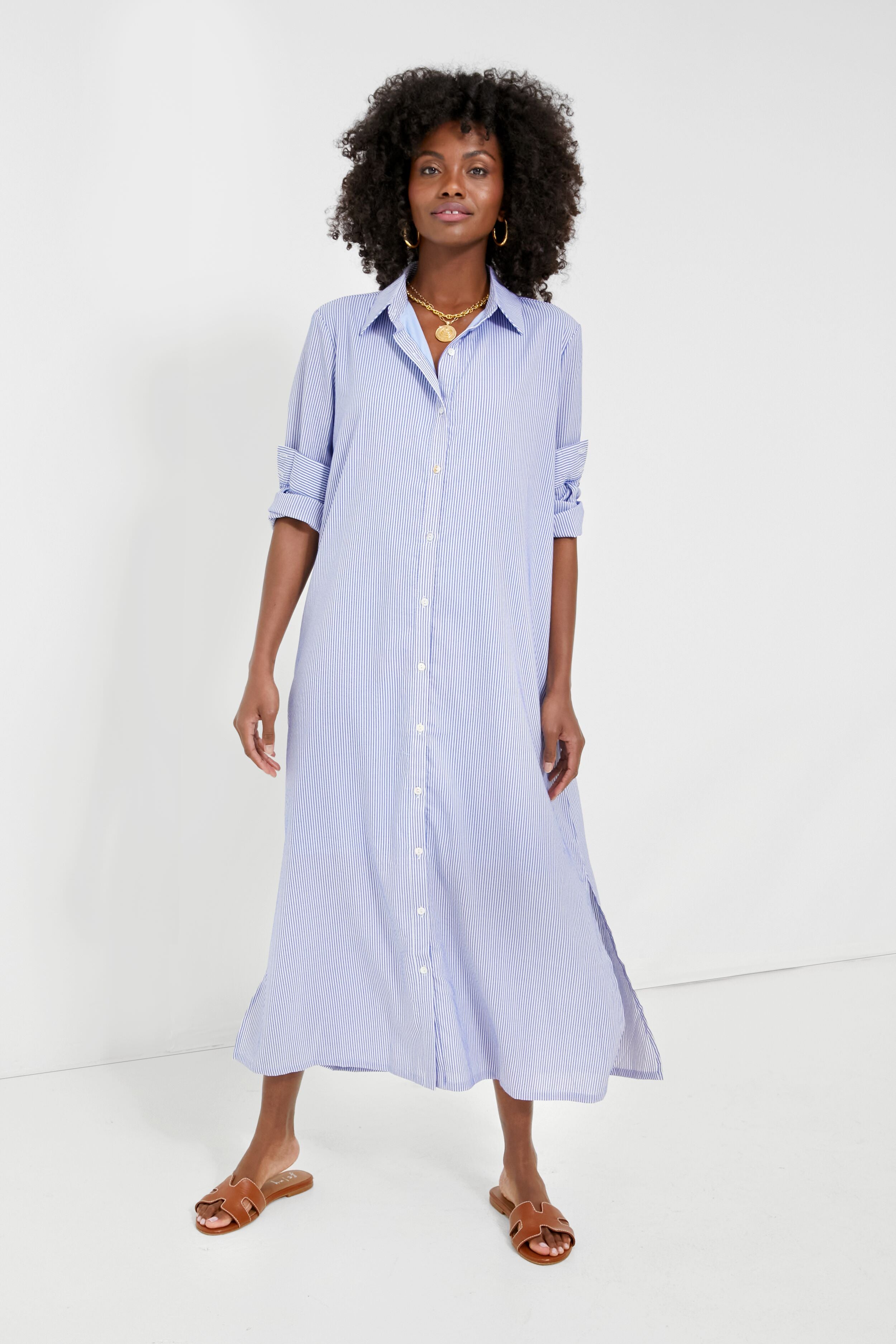 Blue Stripe Griffin Dress | Pomander Place | Tuckernuck