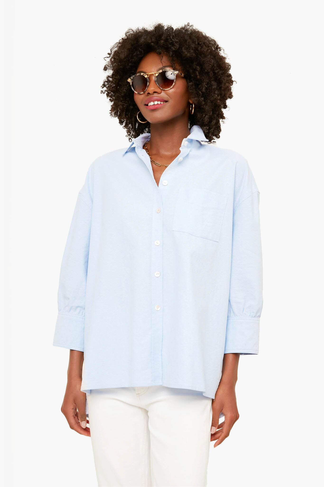 Blue Oxford Adair Boyfriend Shirt | Pomander Place