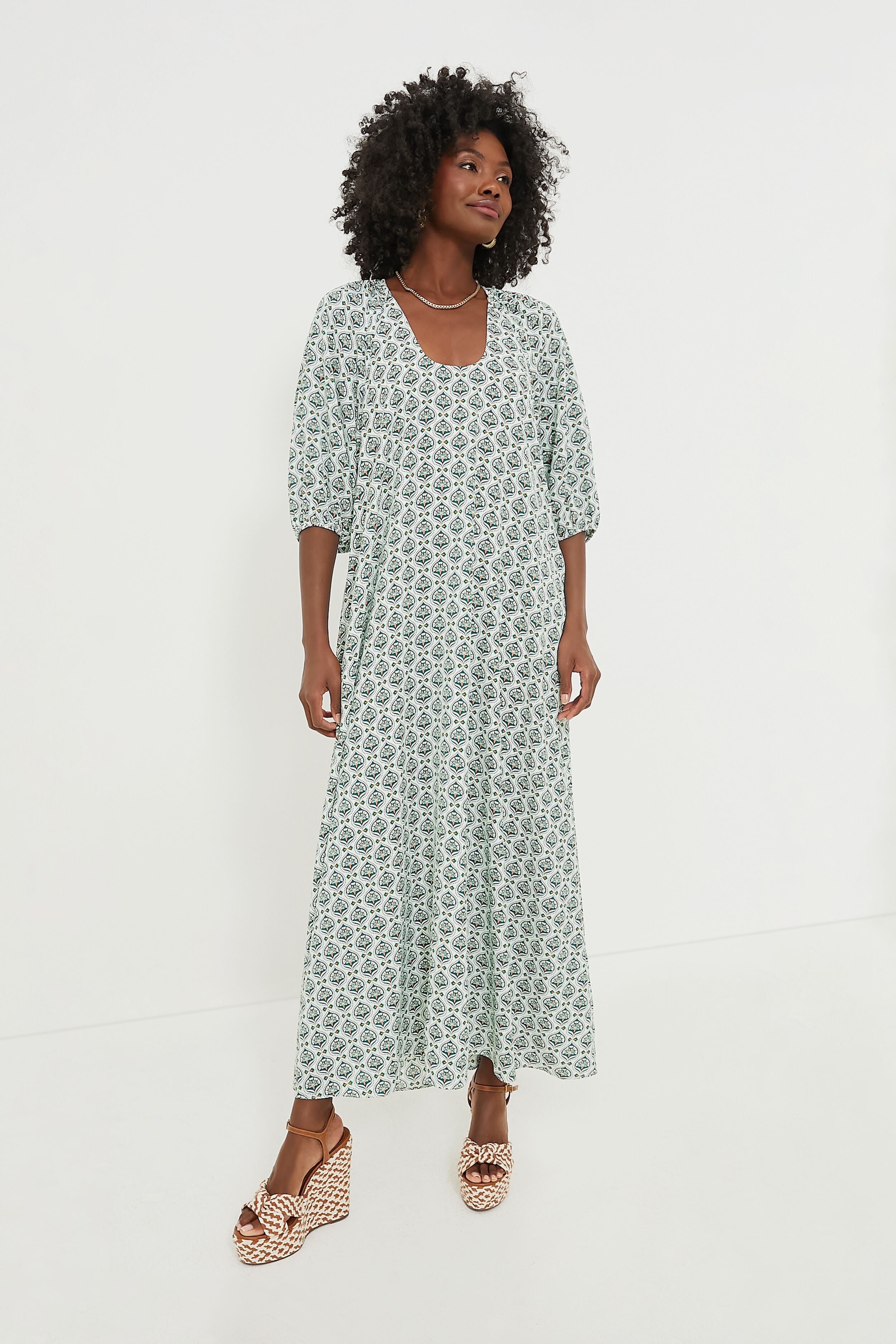 Green Leaves Laurel Maxi Dress | Hyacinth House