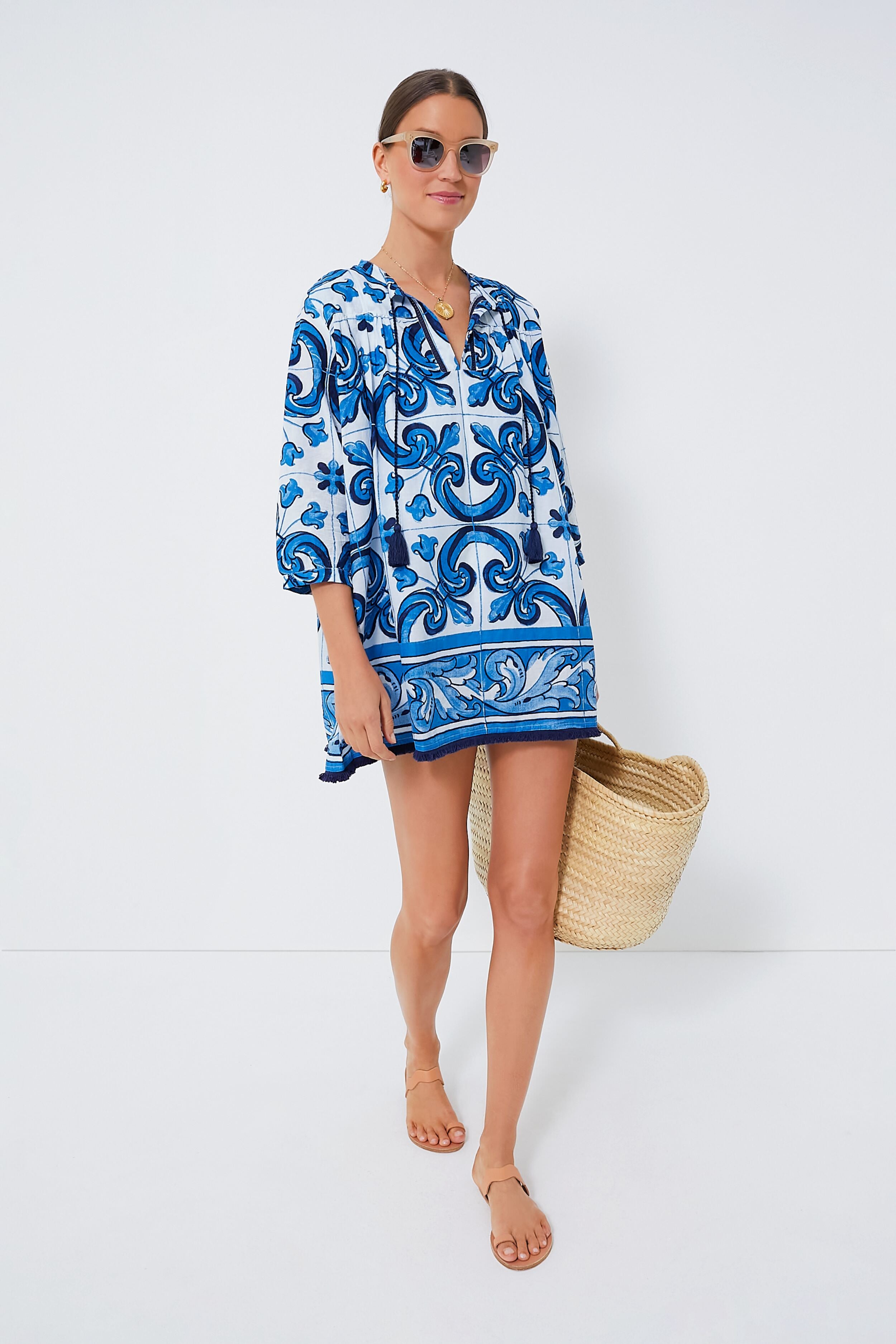 Capri Blue Majolica Tile Bondi Coverup