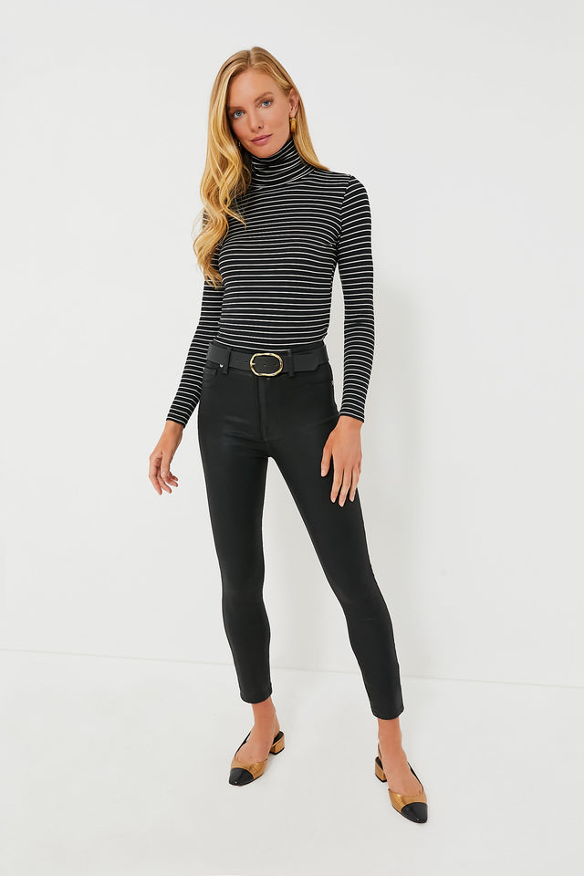 Black Arlo Ribbed Turtleneck