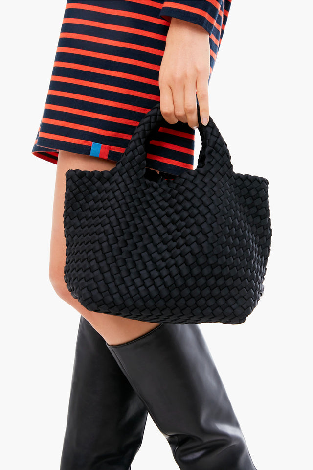 Clare V. Moyen Messenger Black & Natural Woven Checker — Aggregate