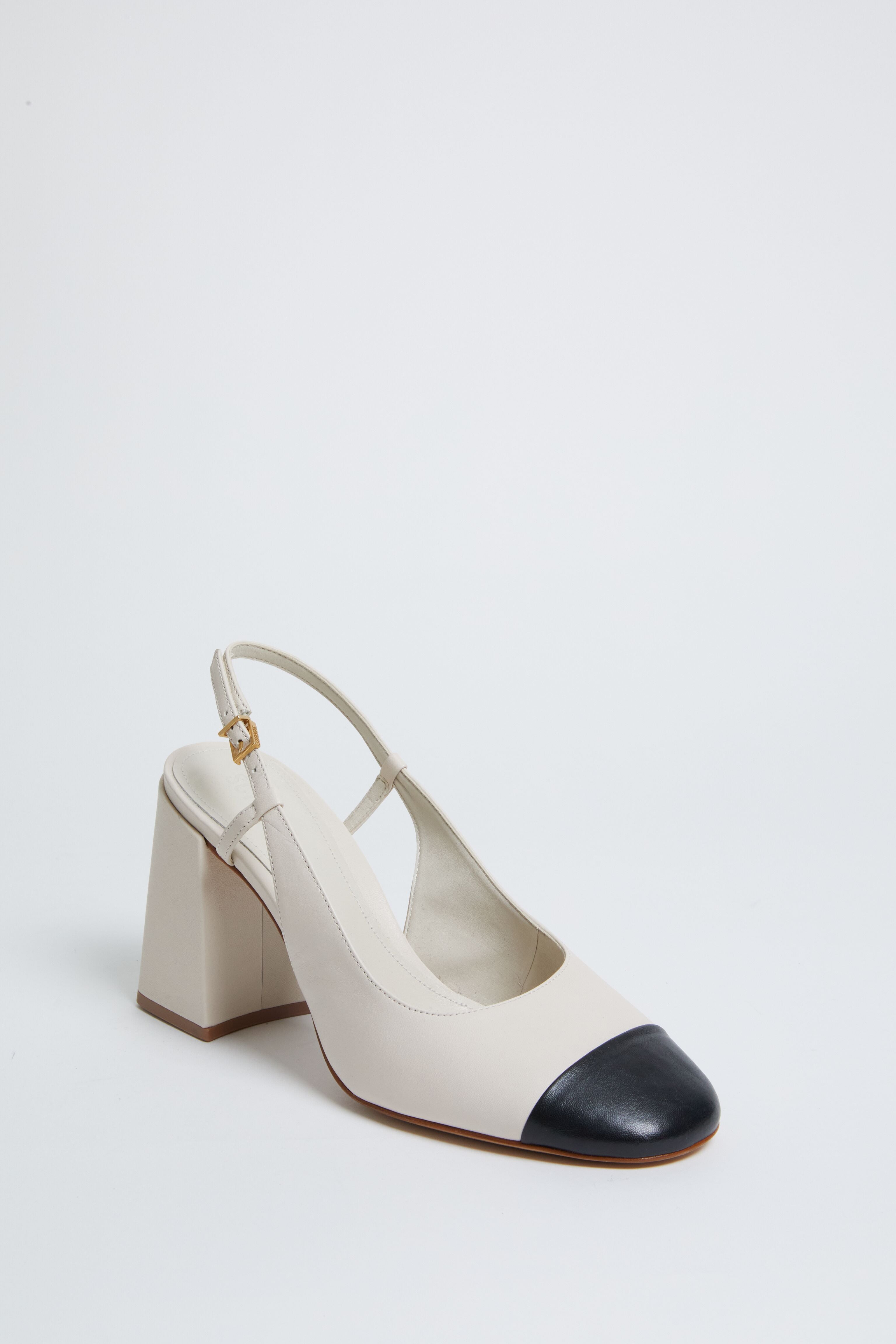 Pearl and Black Dorothy Sling High Heels | Schutz