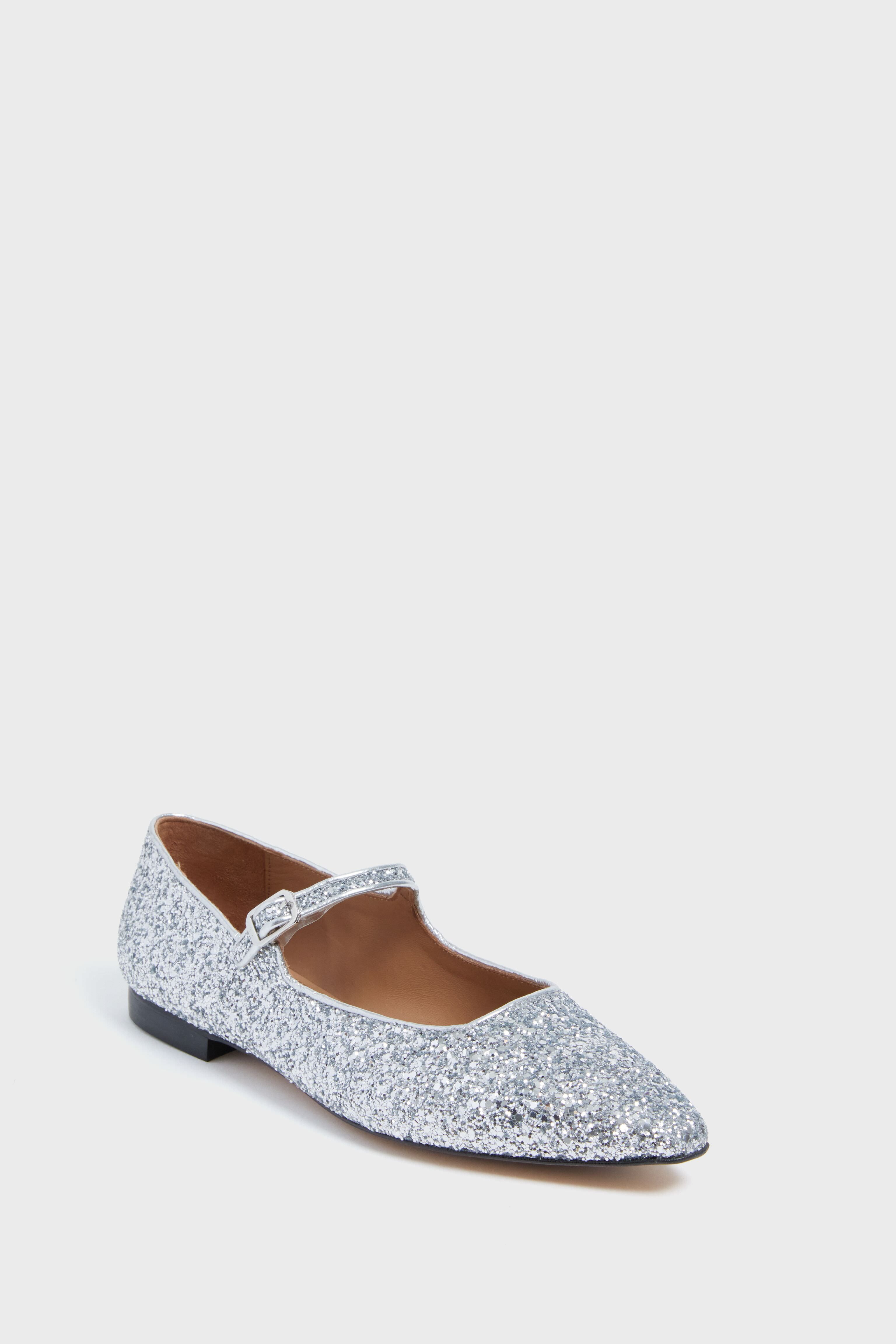 Silver Glitter Camila Flats | Flattered
